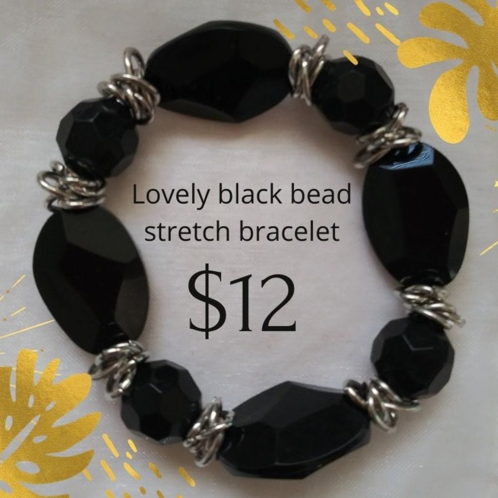 3/$25 Black Stretch bracelet NWOT